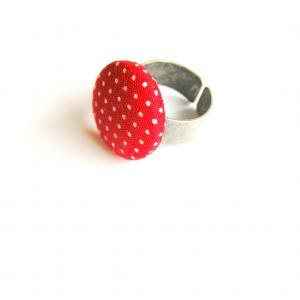 Red And White Polka Dot Ring, Adjustable