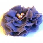 Lavender Chiffon Fabric Flower Pin