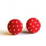 Red And White Polka Dot Button Studs