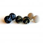 Black Lace And Tulle Fabric Stud Earrings - Set Of..