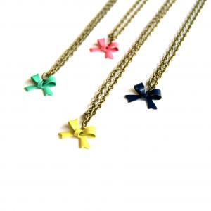 Bow Necklace - Choose Your Color (aqua, Navy,..