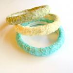 Lace Bangle Bracelet Set - Size Small