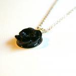 Black Flower Pendant Necklace