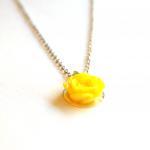 Yellow Cabochon Flower Necklace - More Colors..