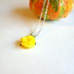Yellow Cabochon Flower Necklace - More Colors..