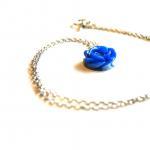 Blue Cabochon Flower Necklace - More Colors..