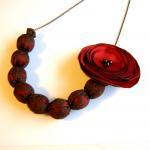 Auburn And Brown Lace Necklace With Removable..