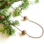 Bronze Beaded Long Chain Necklace
