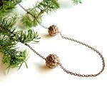 Bronze Beaded Long Chain Necklace