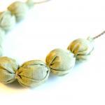 Versatile Golden Tan Fabric Necklace -