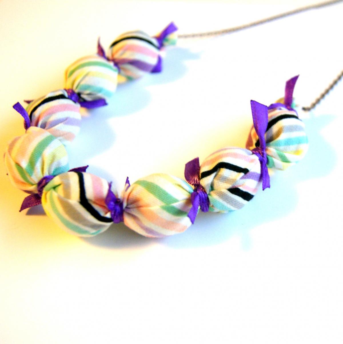 Purple Ribbon Candy Necklace