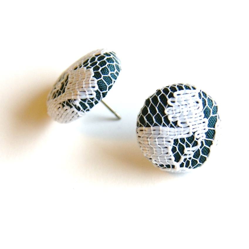 Fabric Stud Earrings on Luulla